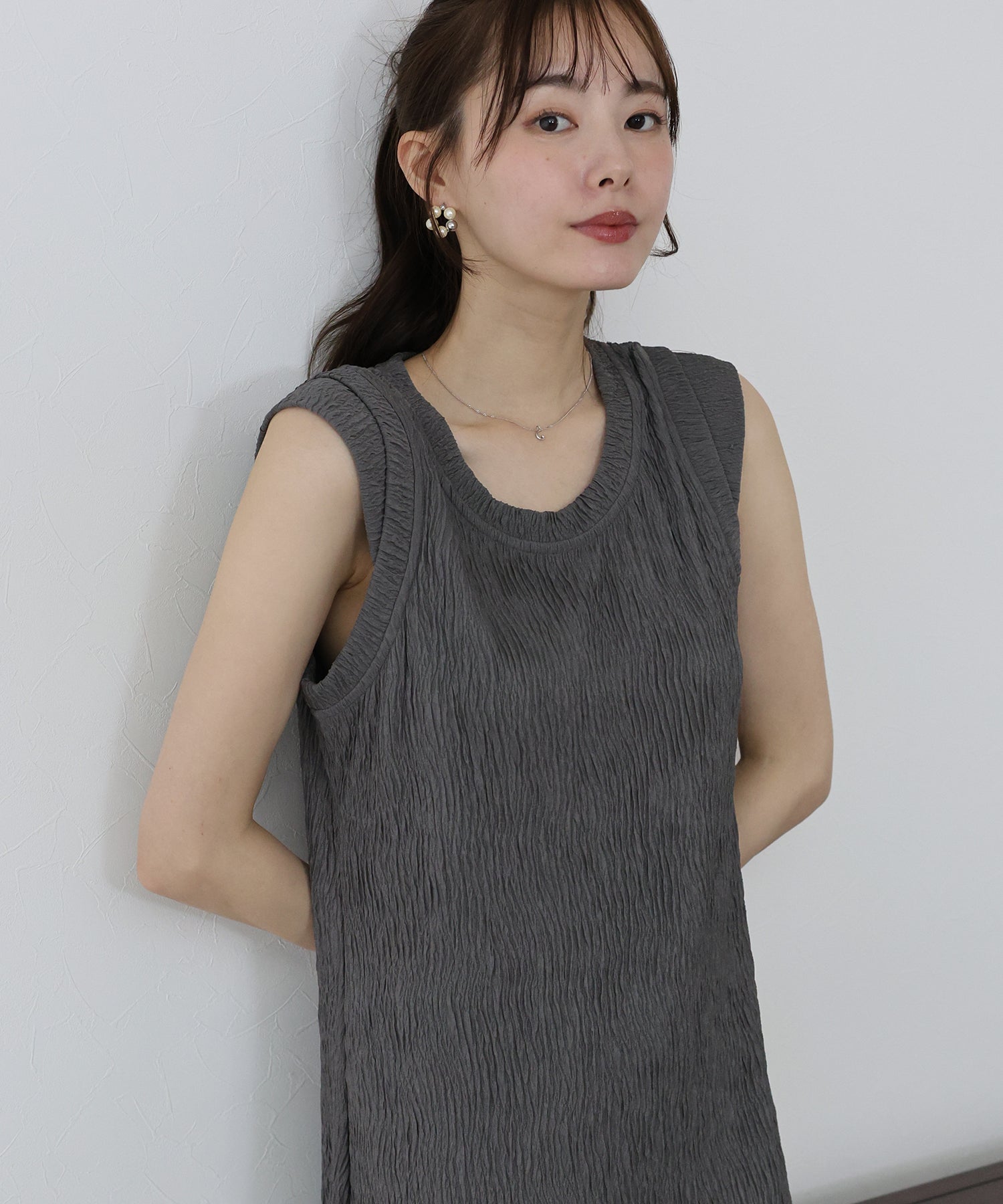 【SALE】フレンチスリーブプリーツワンピース