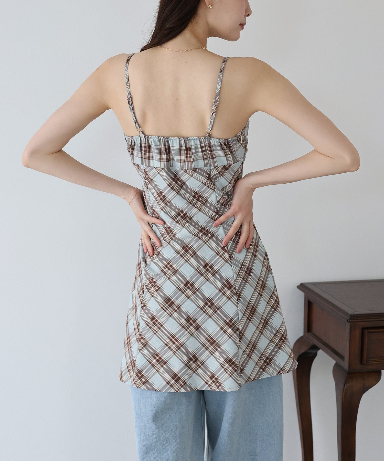 【SALE】チェックキャミワンピース