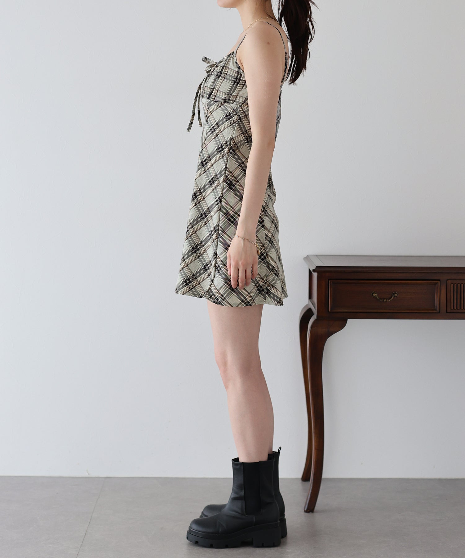 【SALE】チェックキャミワンピース