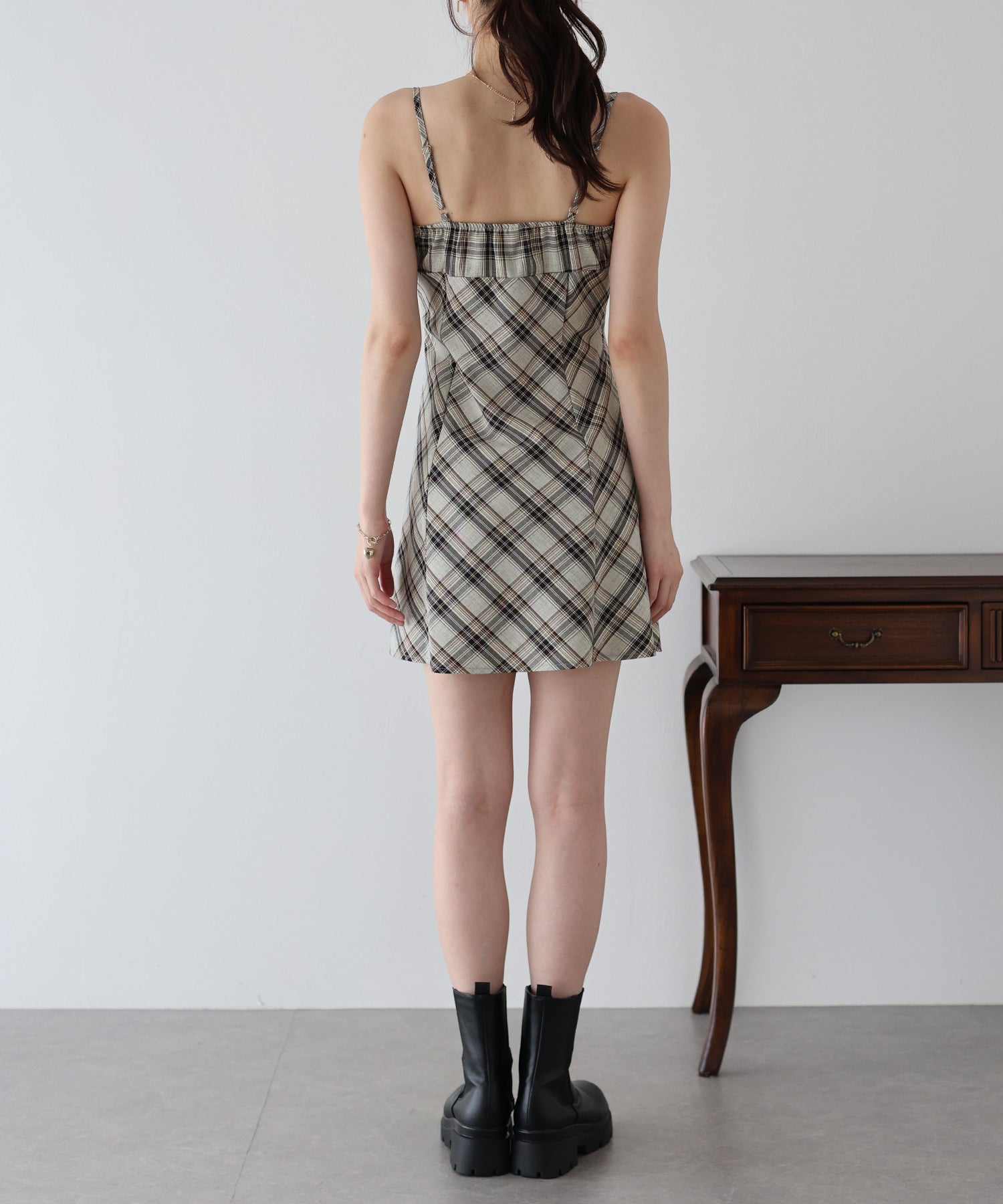 【SALE】チェックキャミワンピース