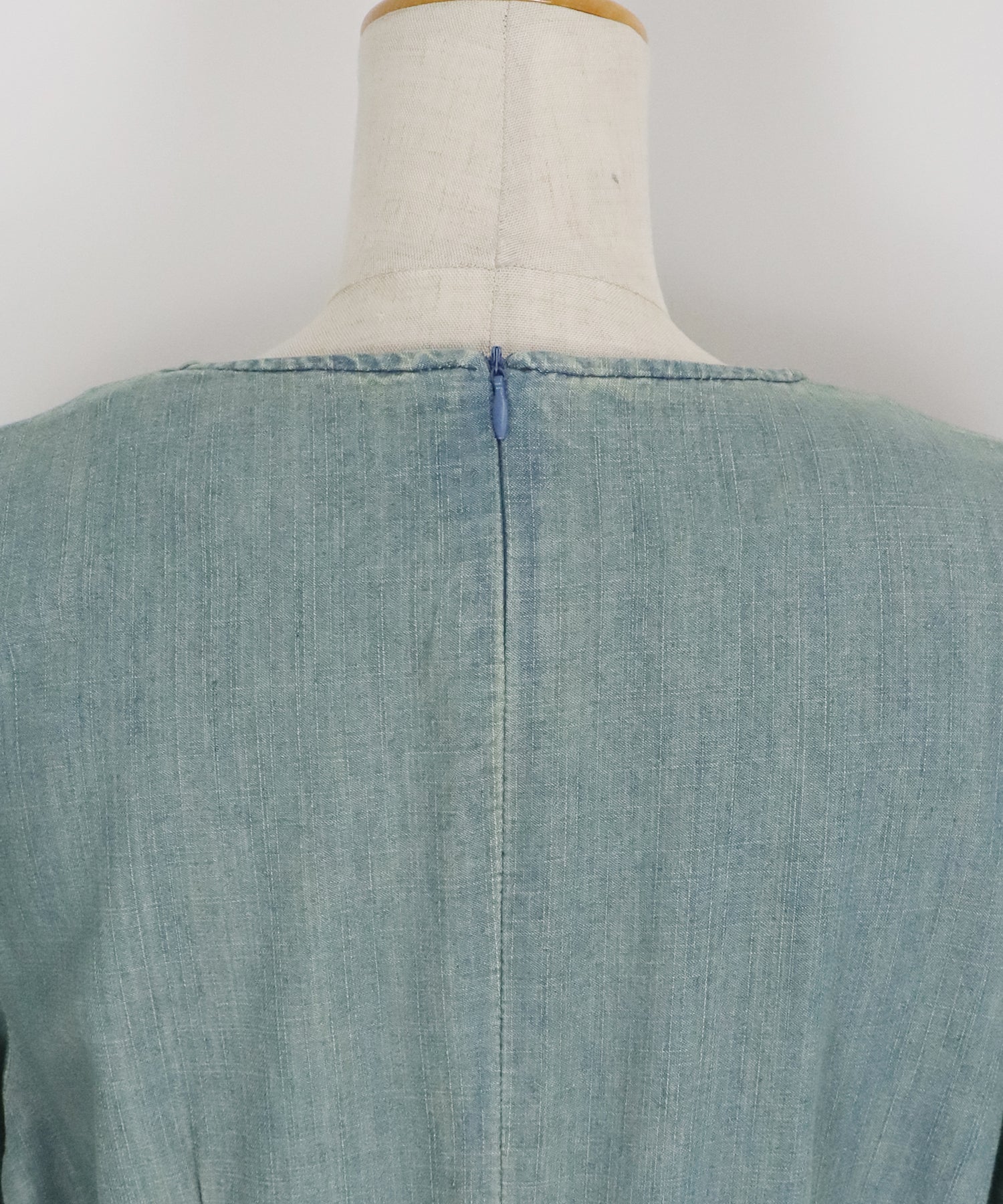 パフスリーブデニムワンピース