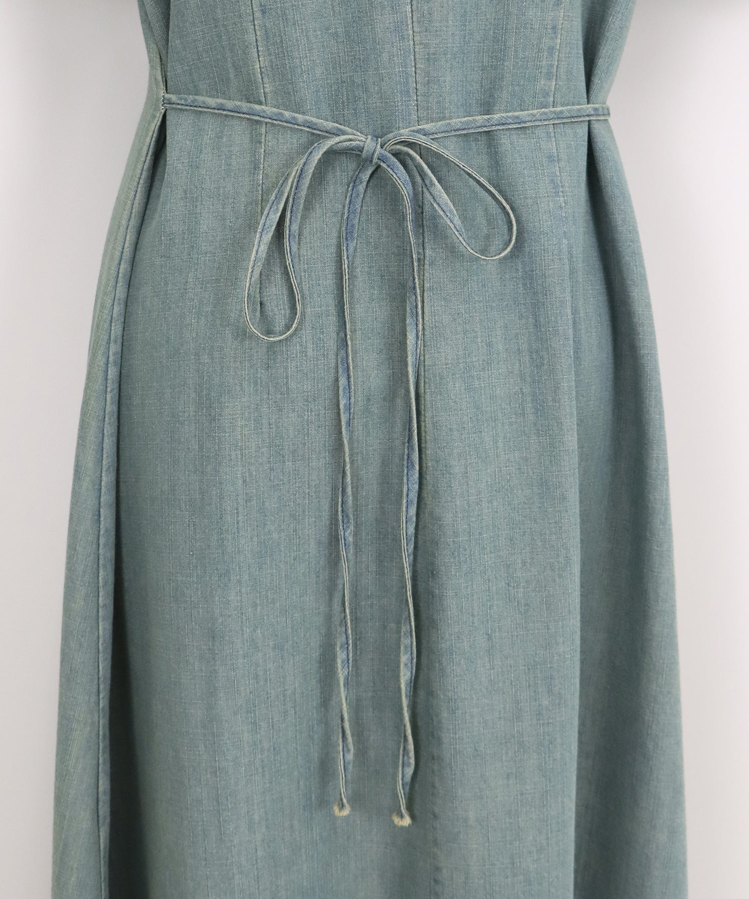 パフスリーブデニムワンピース