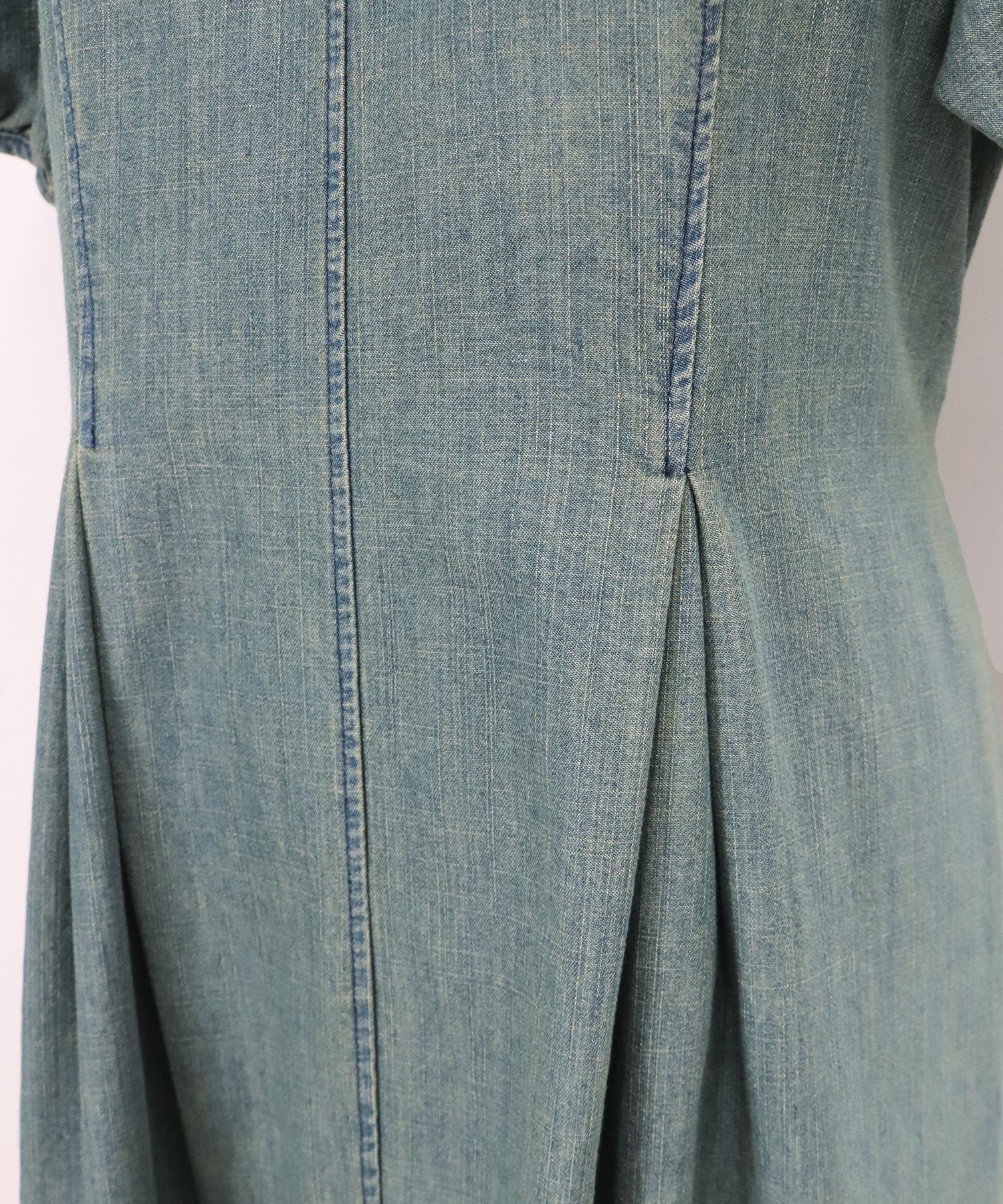 パフスリーブデニムワンピース