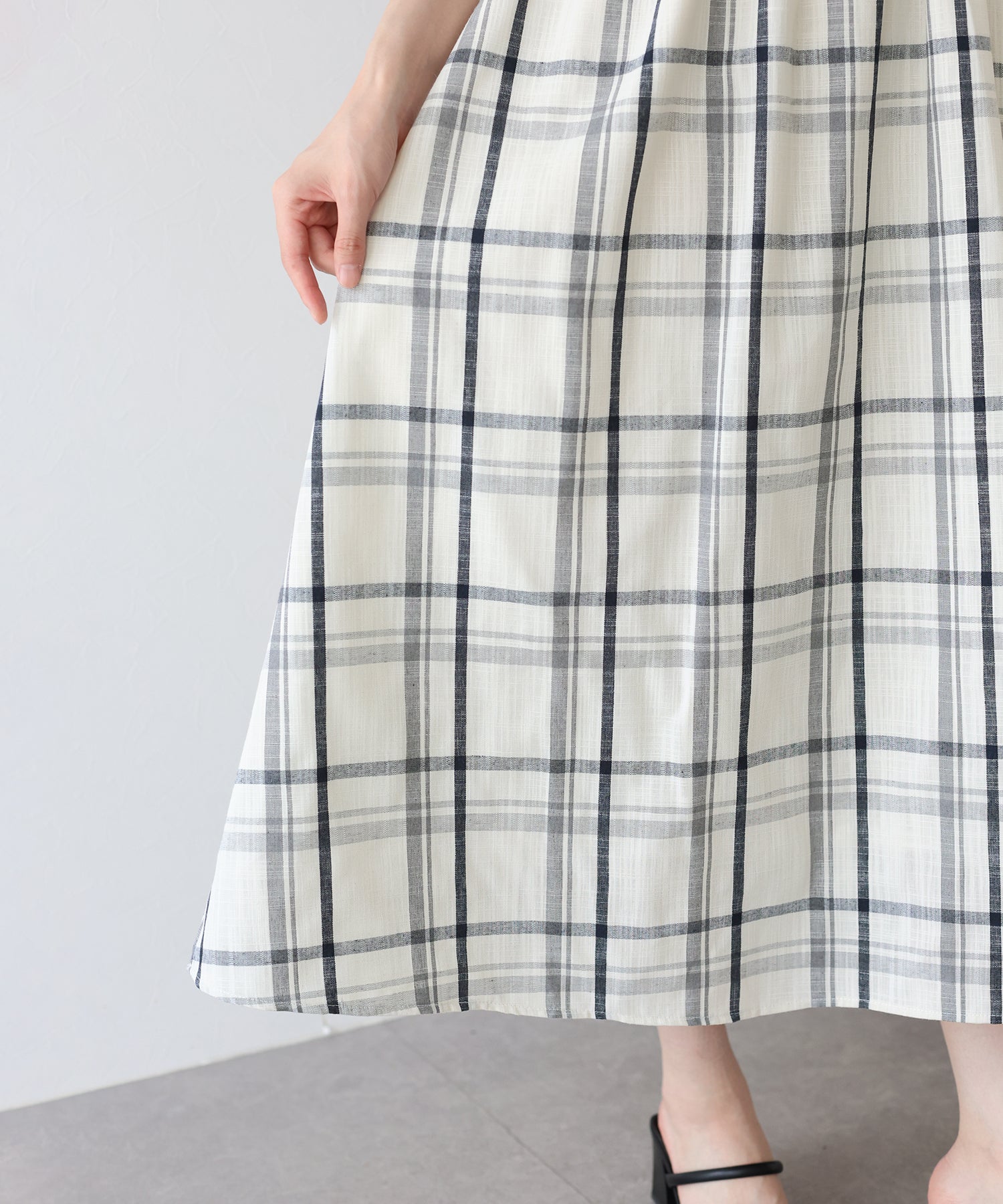 【SALE】チェックドッキングワンピース