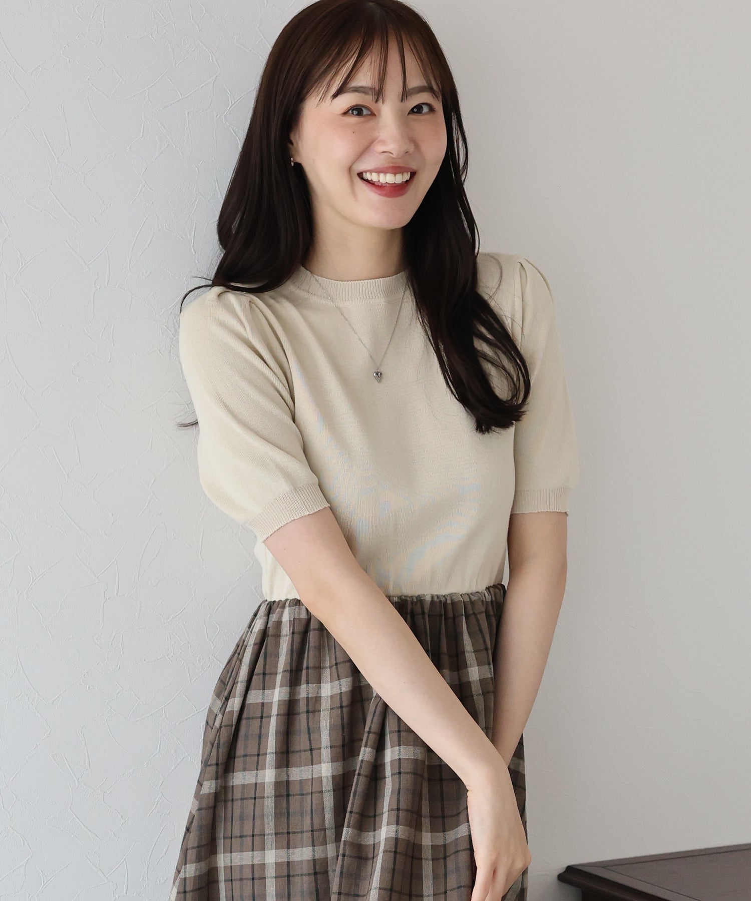 【SALE】チェックドッキングワンピース