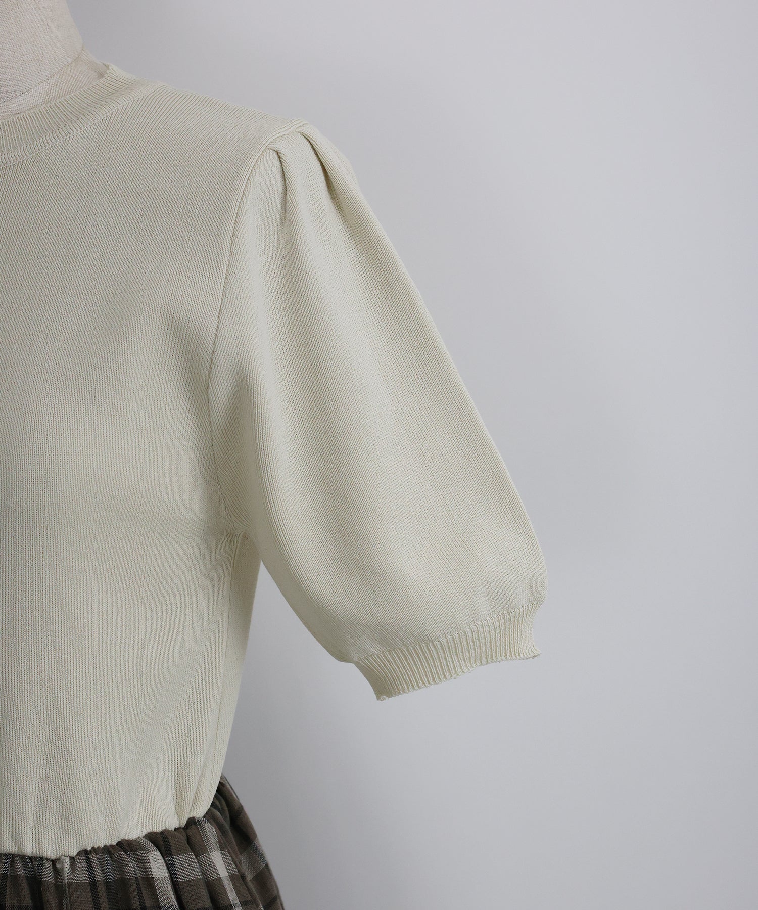 【SALE】チェックドッキングワンピース