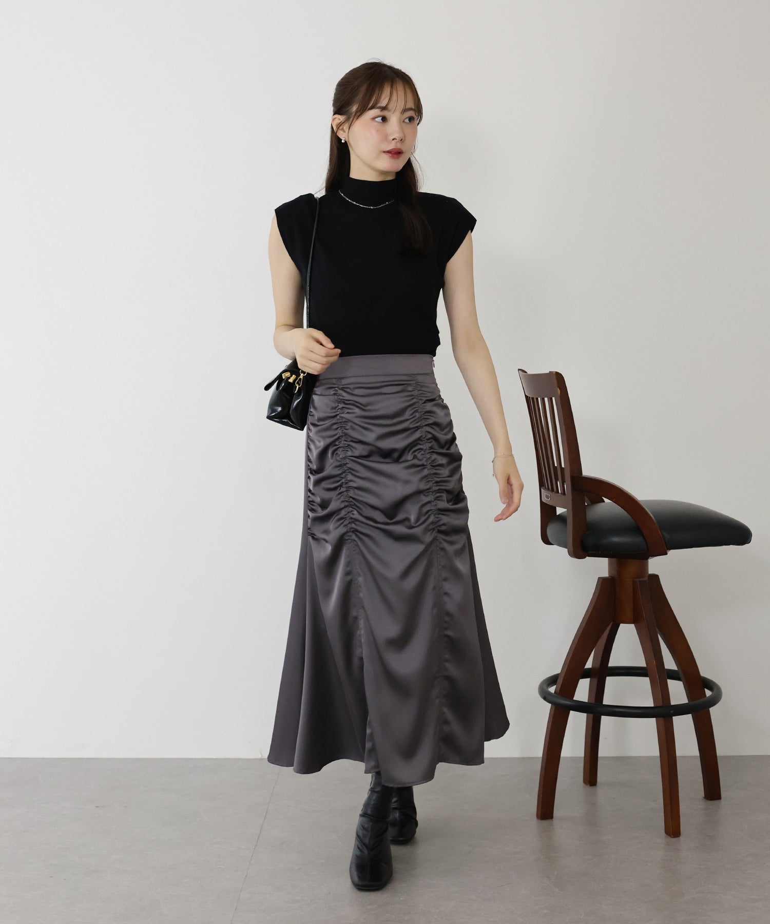 【TIME SALE】サテンギャザースカート