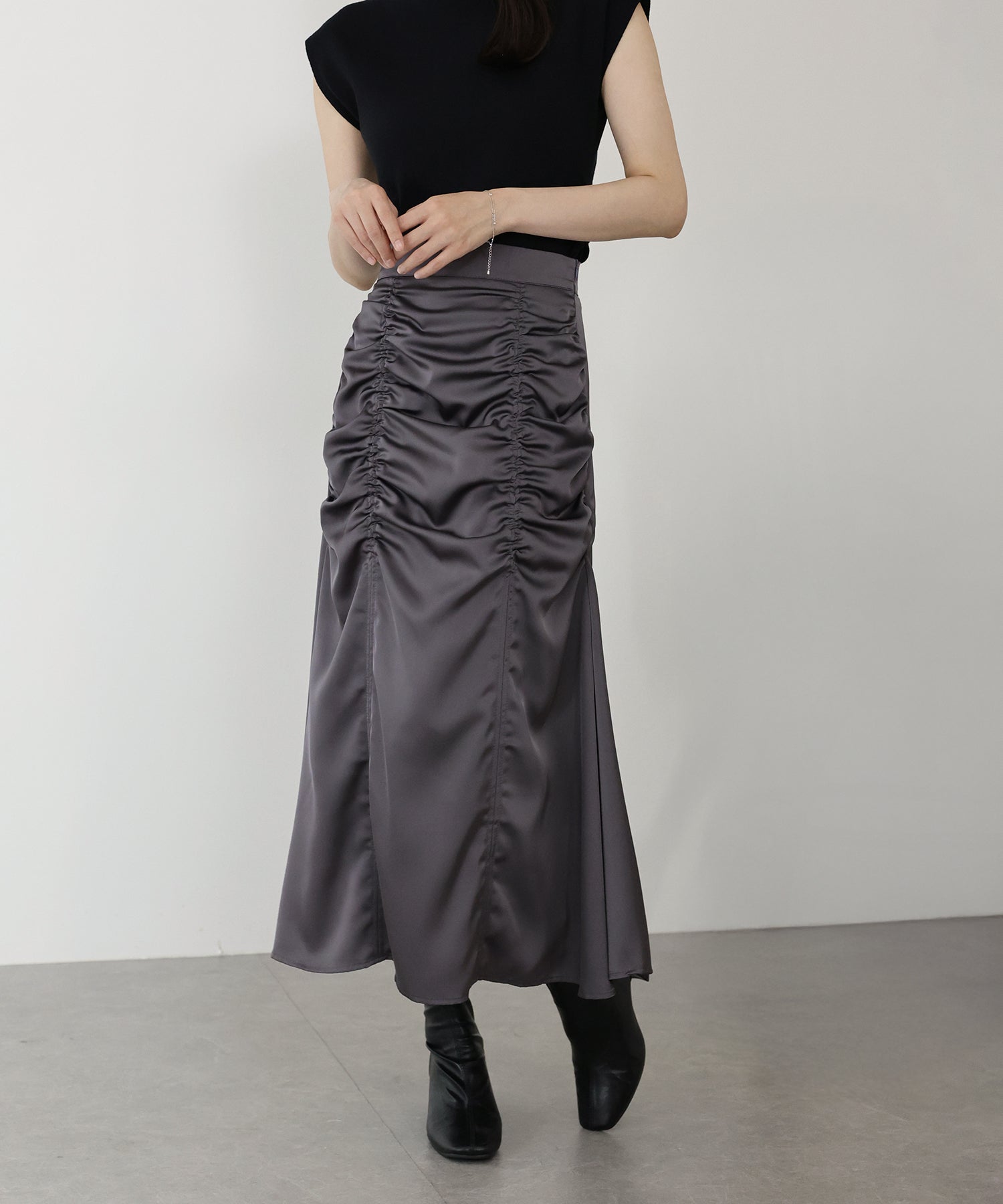 【TIME SALE】サテンギャザースカート