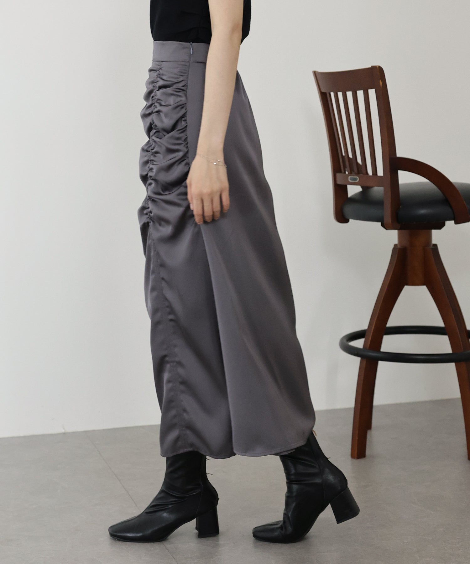 【TIME SALE】サテンギャザースカート