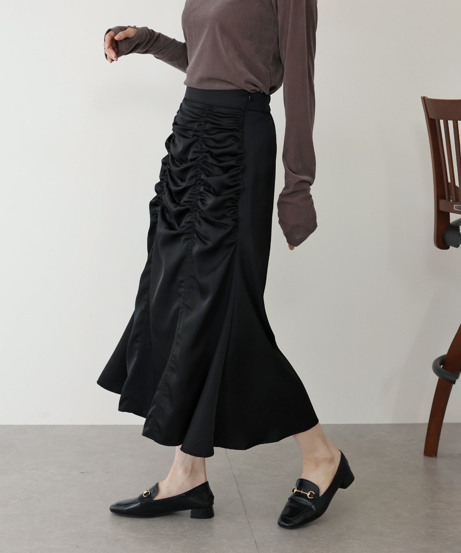 【TIME SALE】サテンギャザースカート