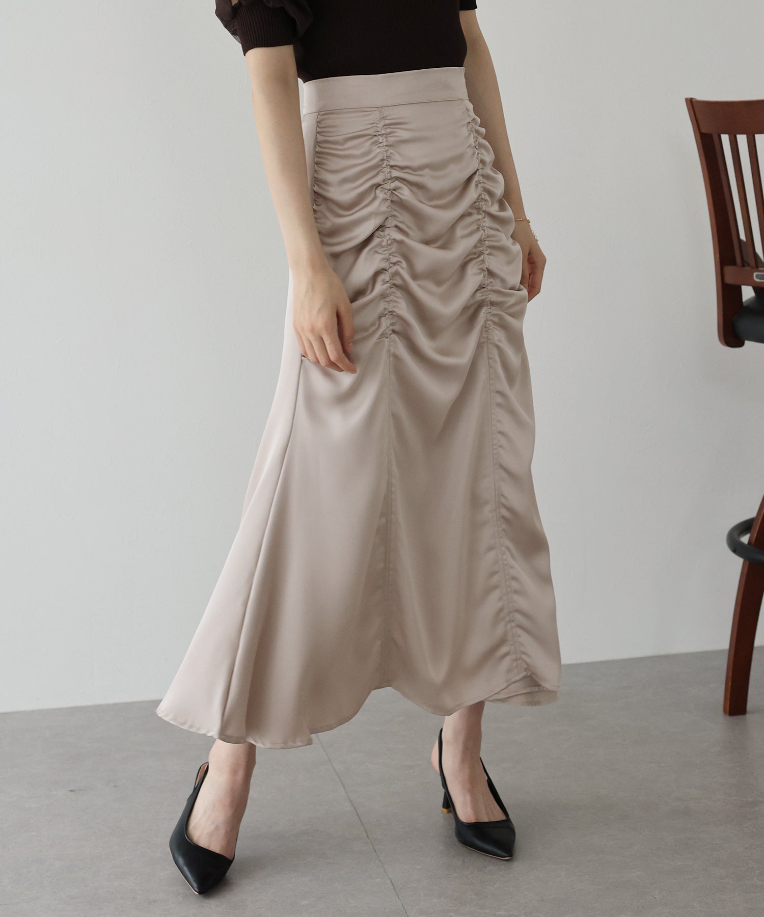【TIME SALE】サテンギャザースカート