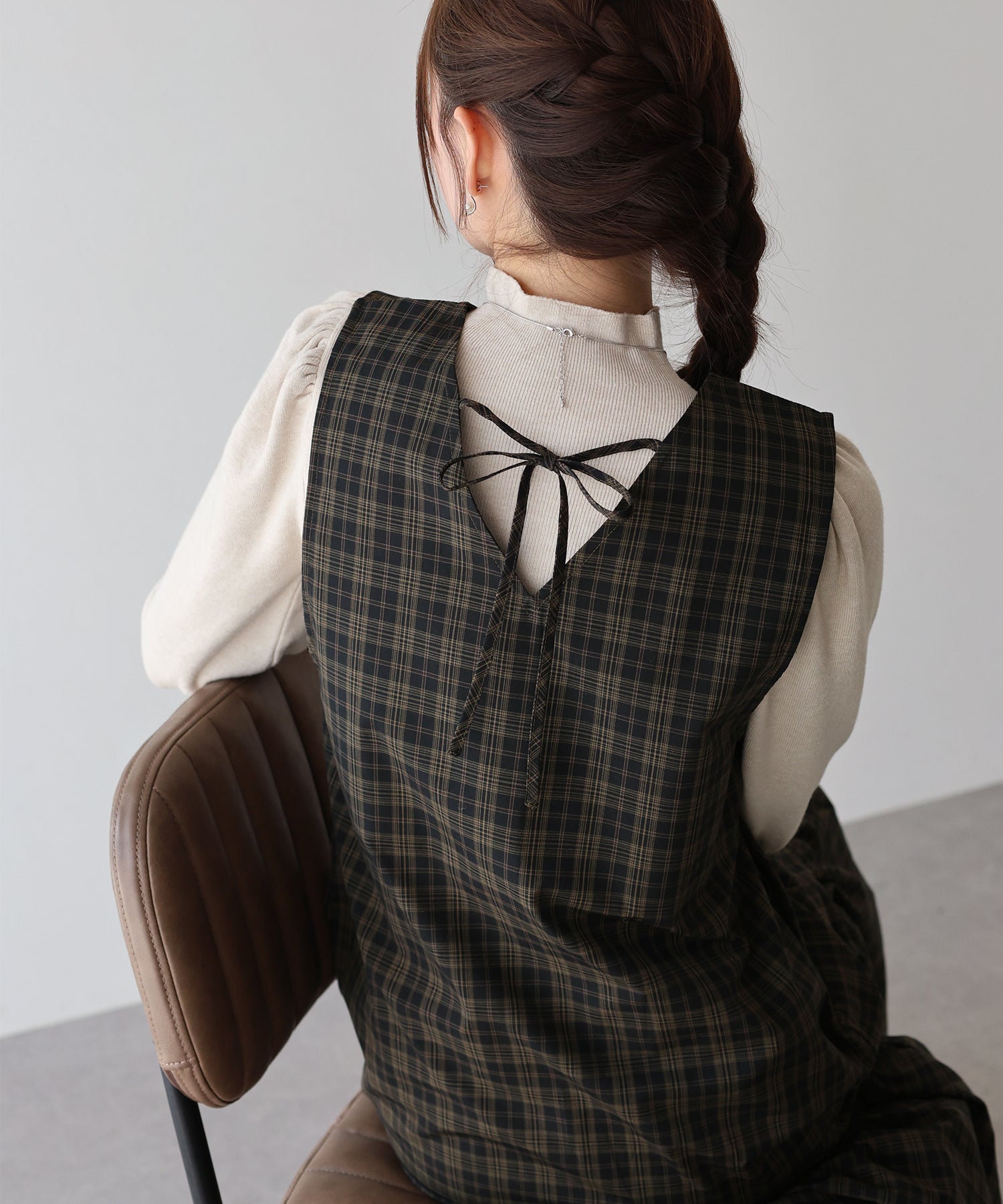 【TIME SALE】チェックジャンパースカート