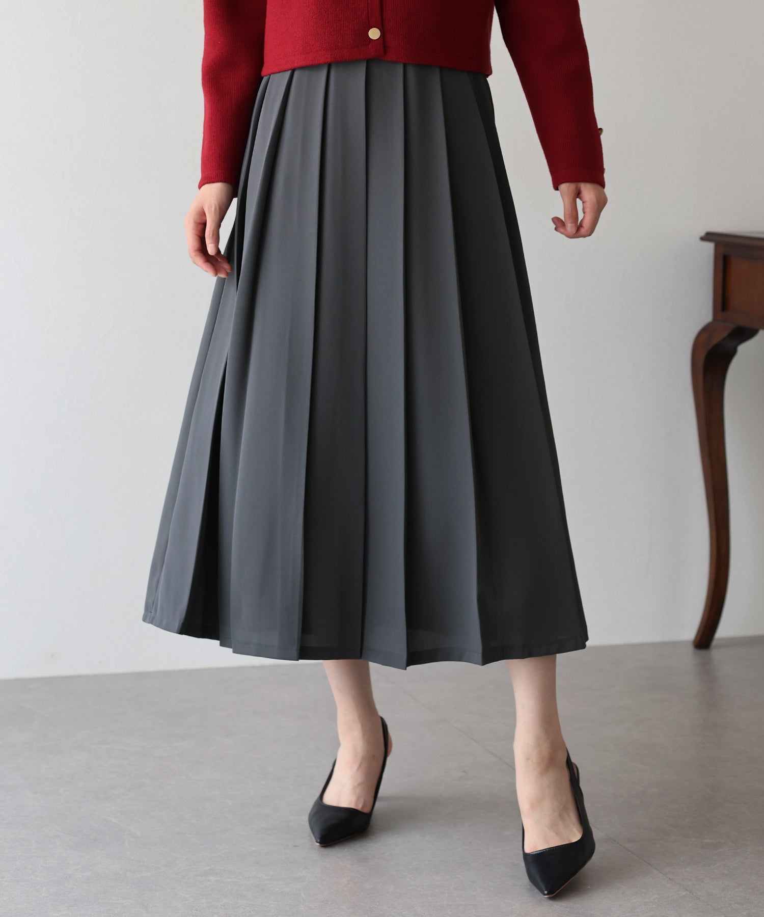 【TIME SALE】ロングプリーツスカート