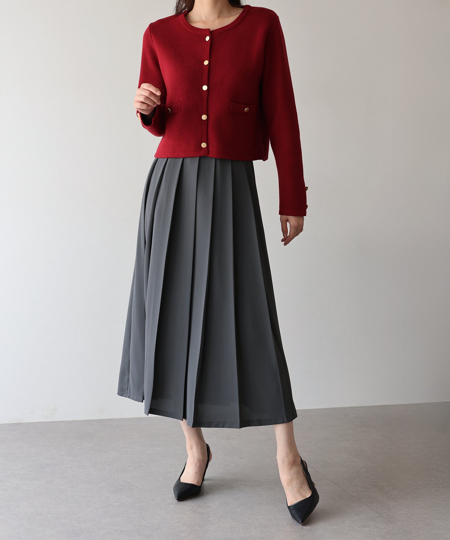 【TIME SALE】ロングプリーツスカート