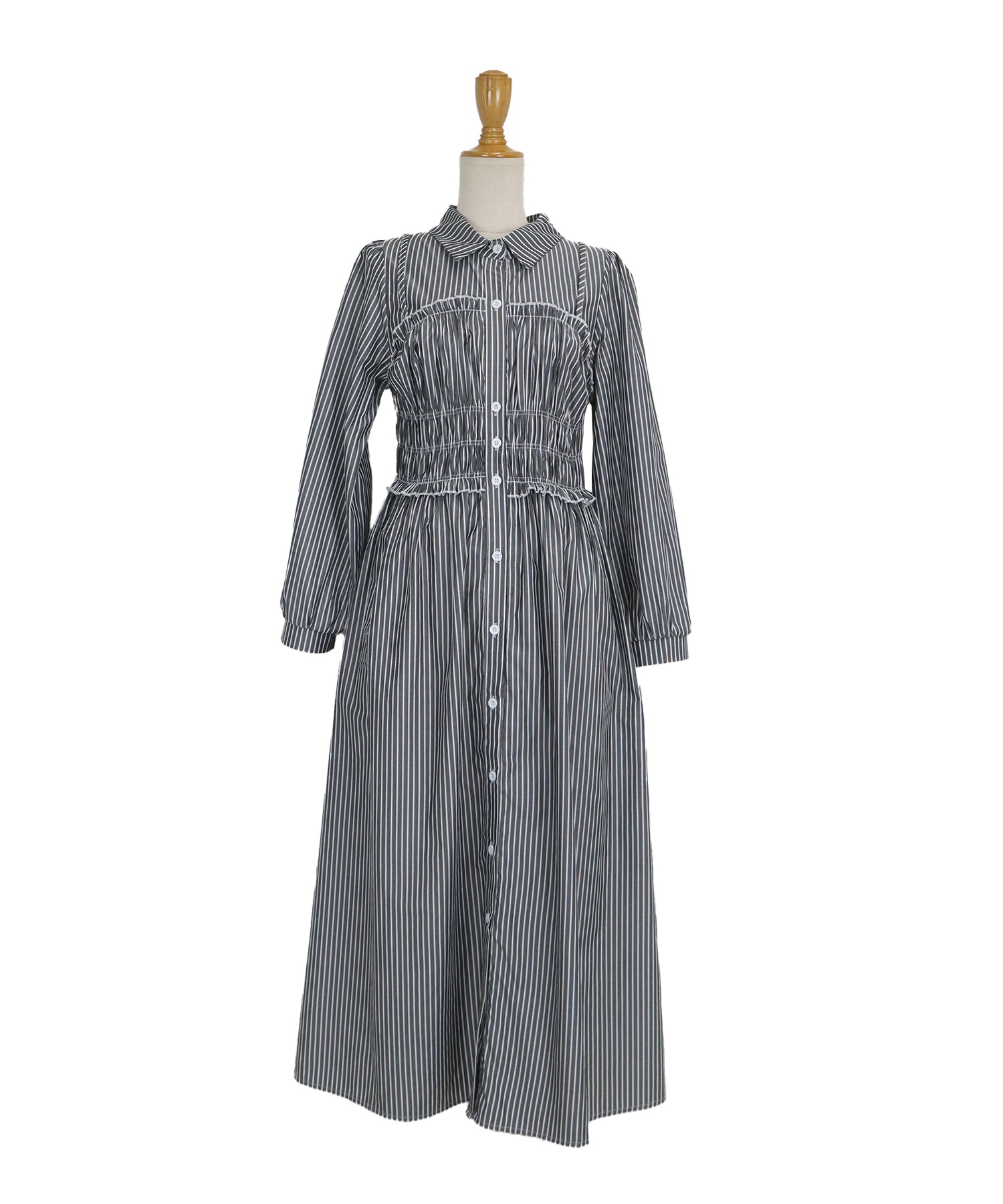 【TIME SALE】シャーリングシャツワンピース