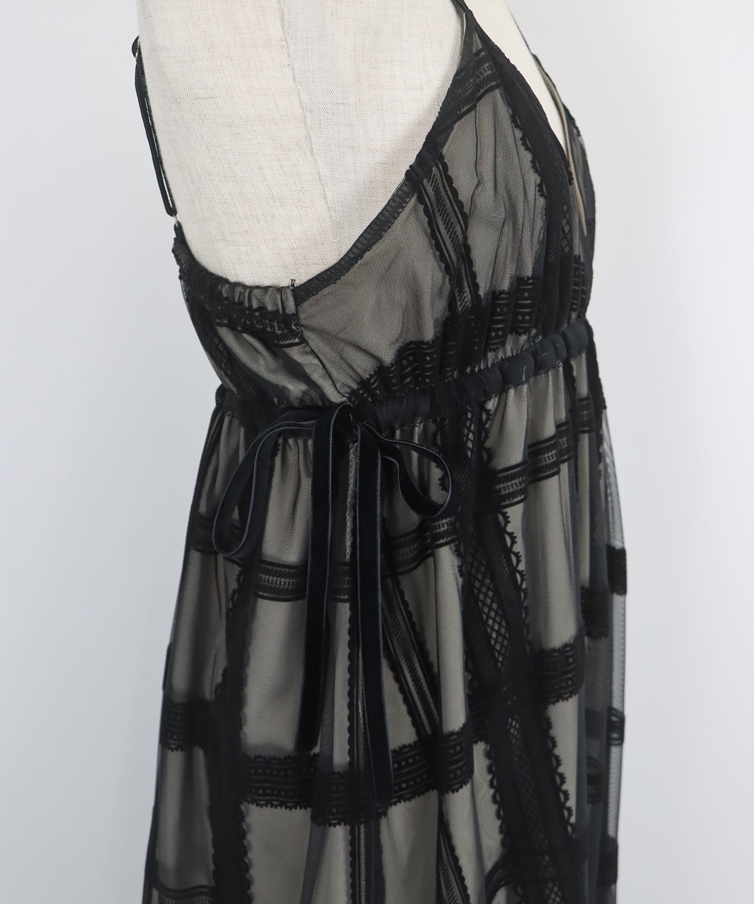 フロッキーチェックキャミワンピース