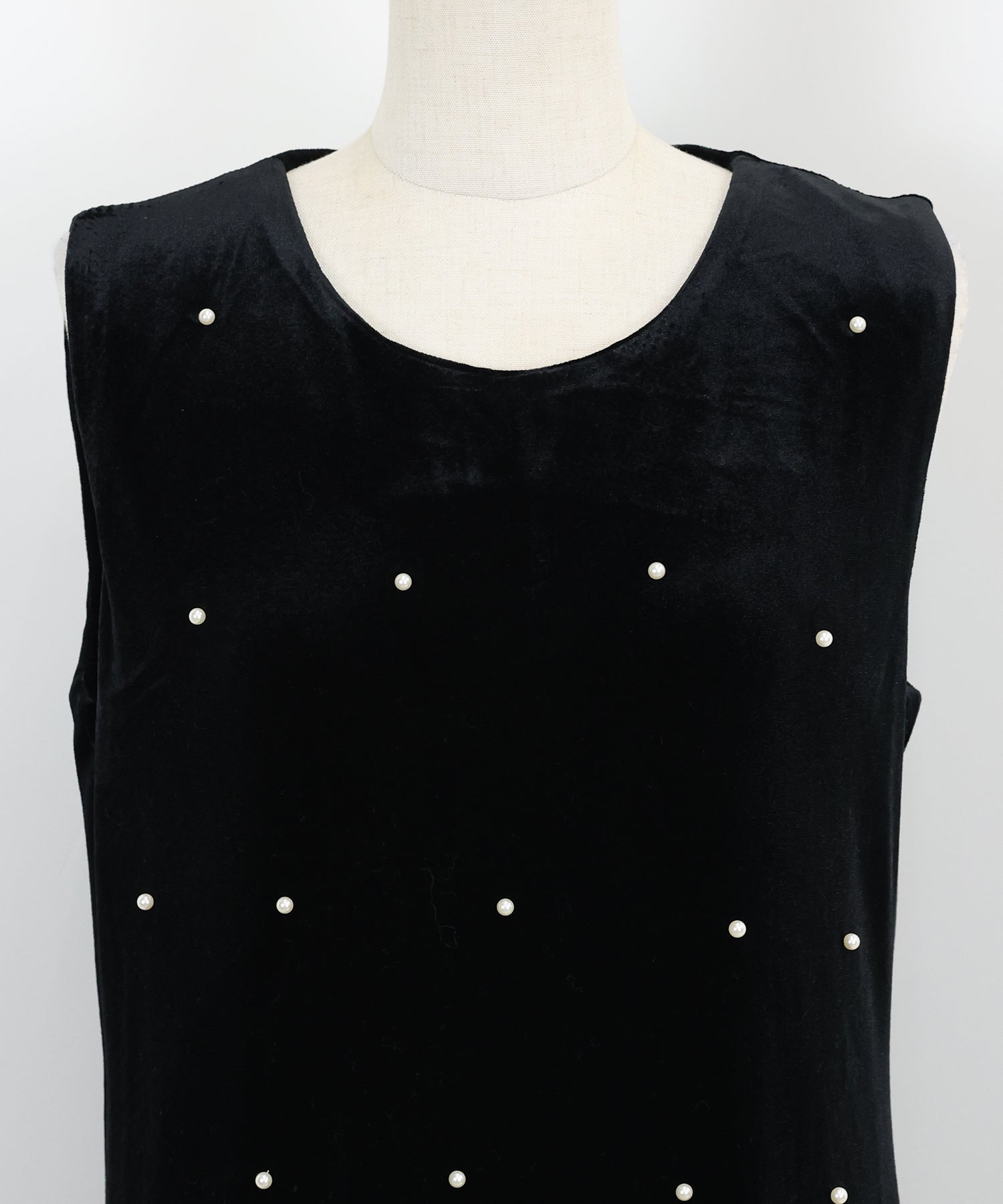 パール付きベロアワンピース