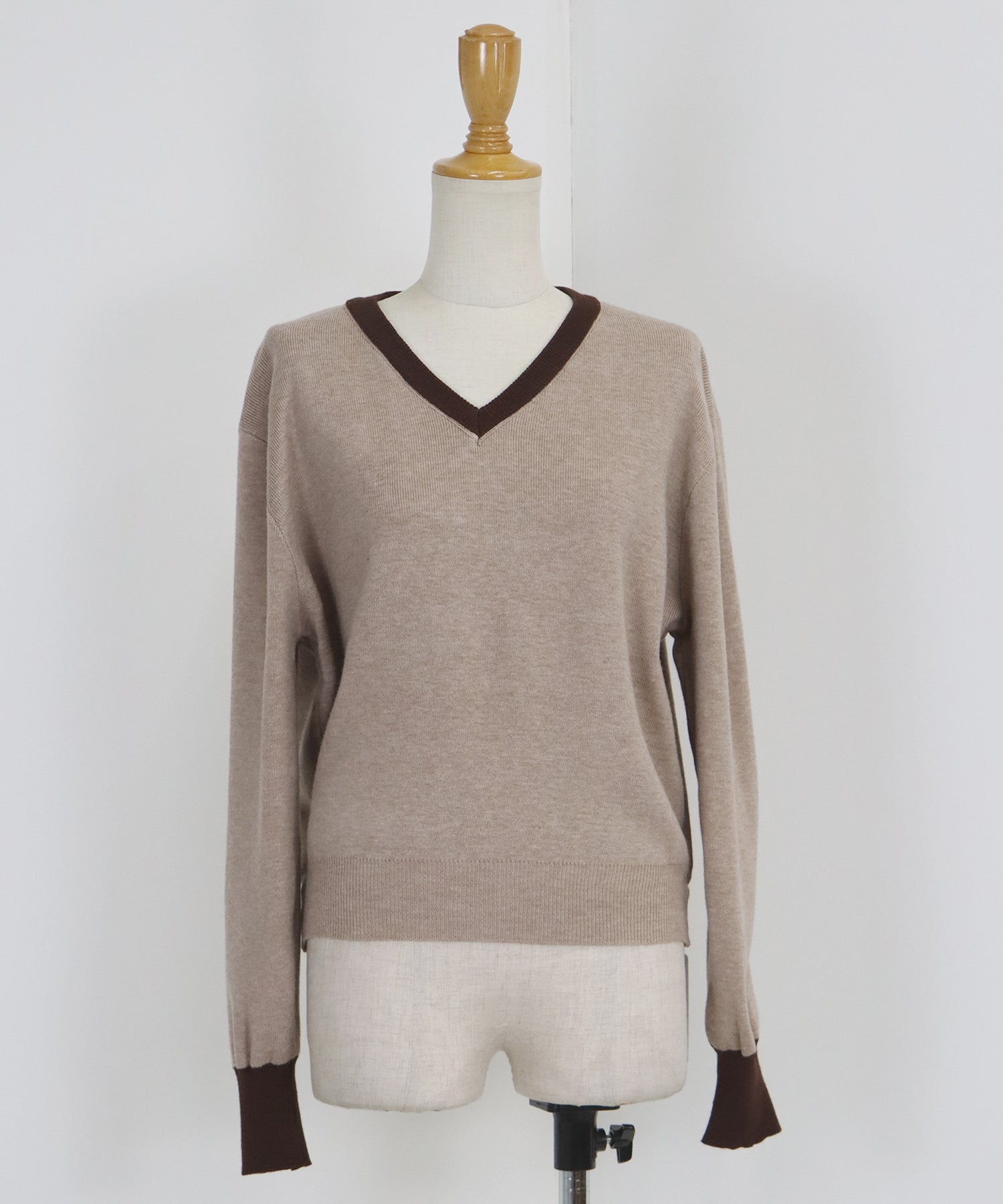 【TIME SALE】配色Vネックニット&スカート セットアップ